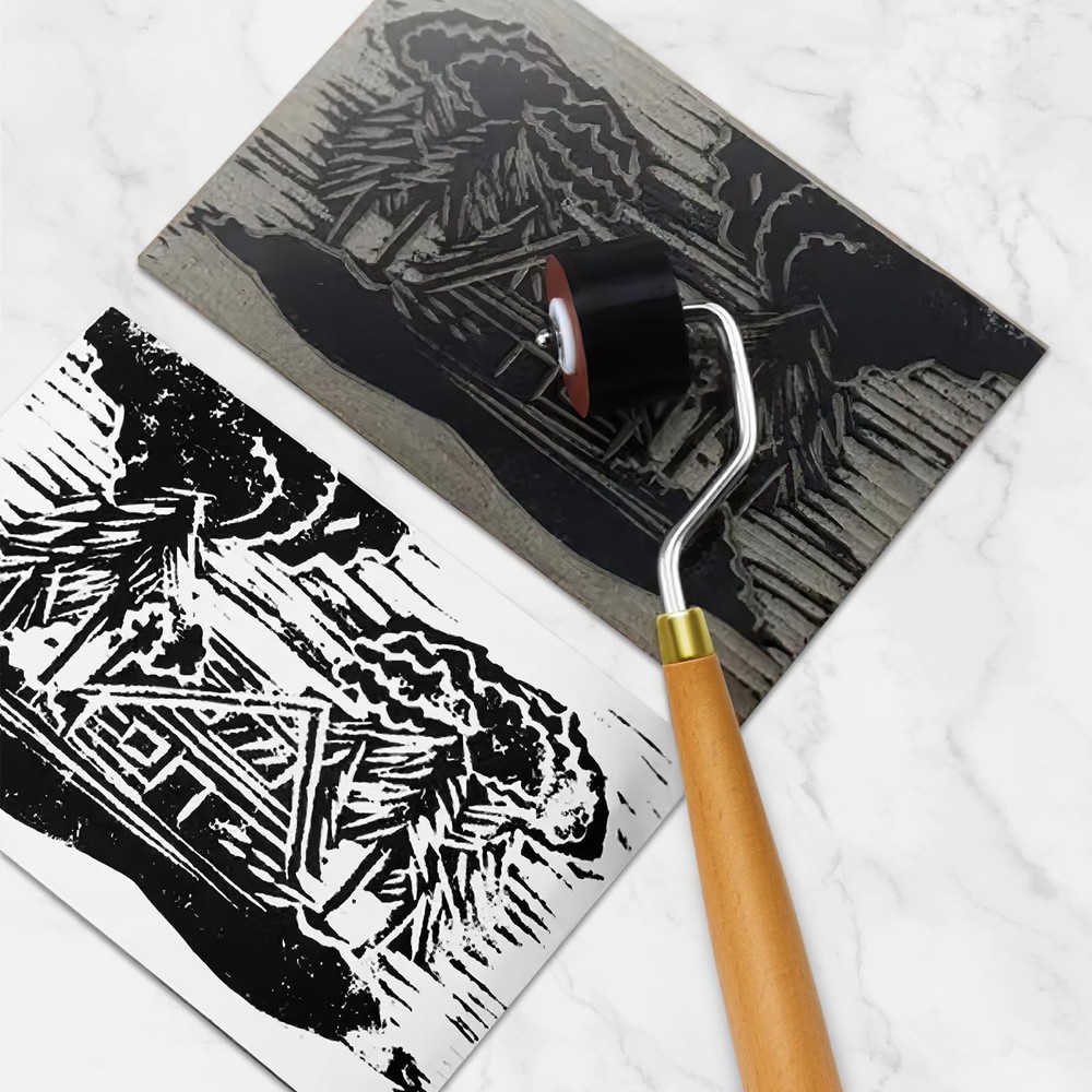 3pcs Rubber Rollers Brayer - Brayer Rollers for Crafting, Ink Roller Set with...