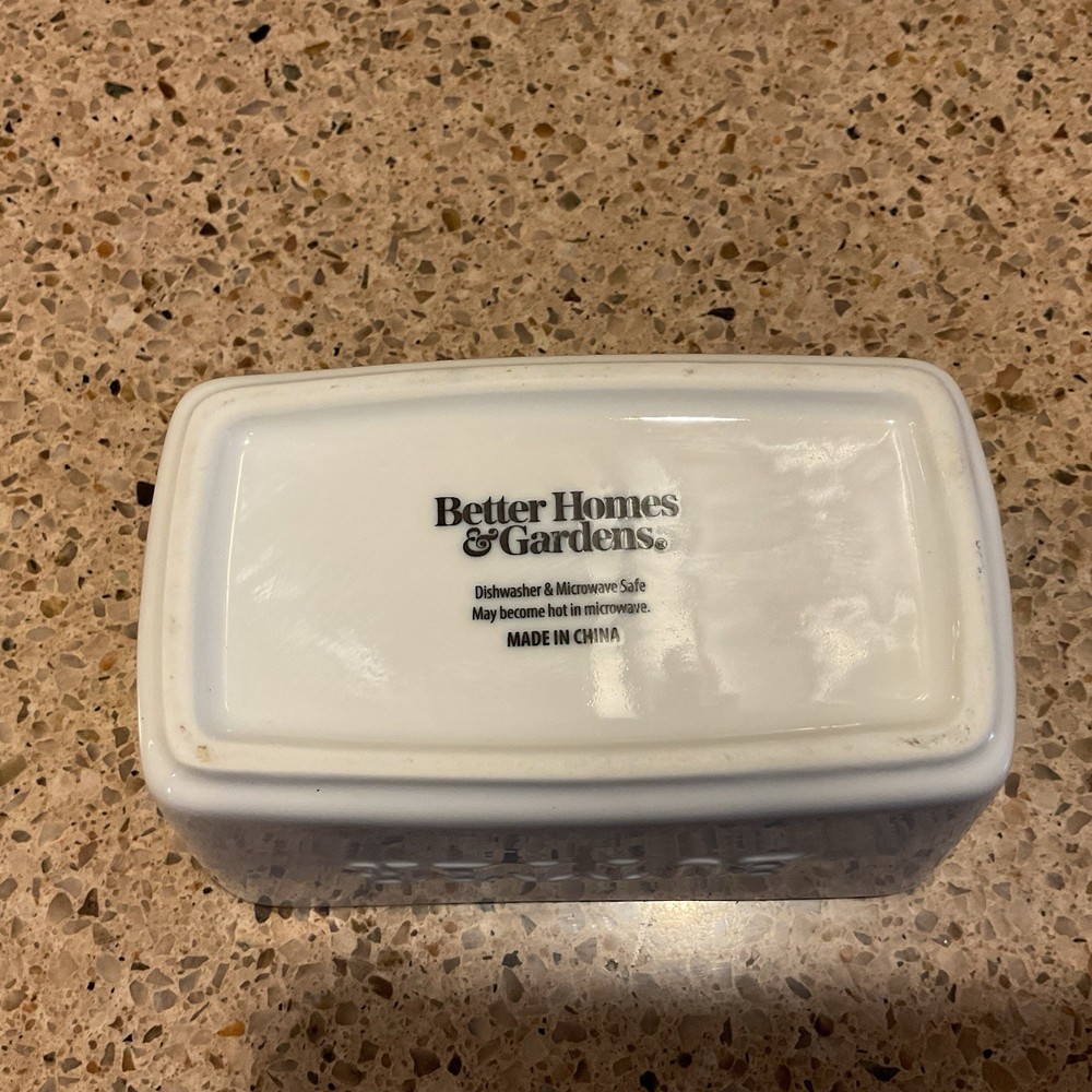 Better Homes and Gardens Butter Dish White Ceramic Replacement No Lid
