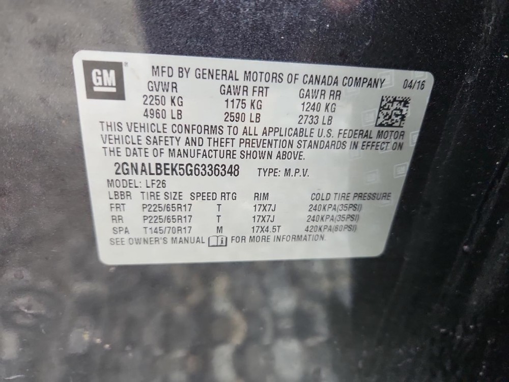 EQUINOX 2016 Glove Box 4910522