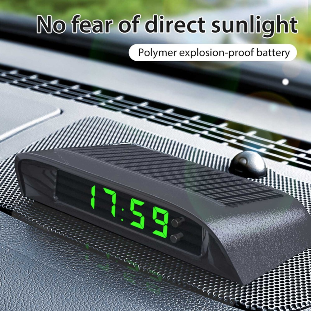 Car Interior Dashboard Clock Watch Time Digital Thermometer For Long Driving