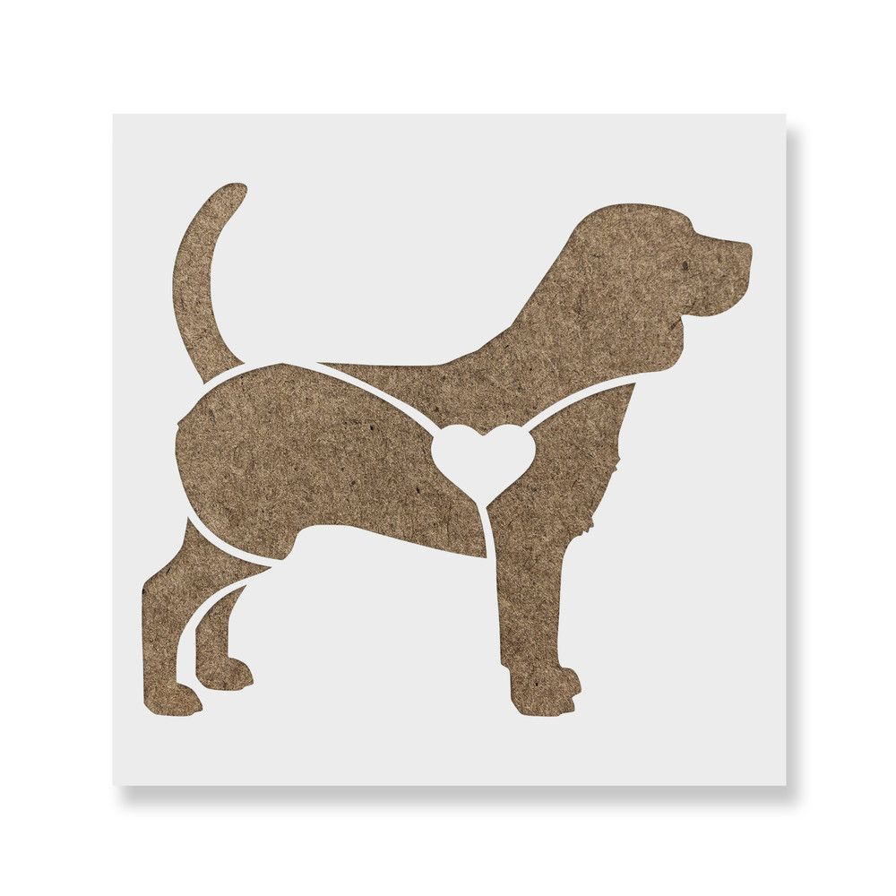 Beagle Heart Stencil - Durable & Reusable Mylar Stencils