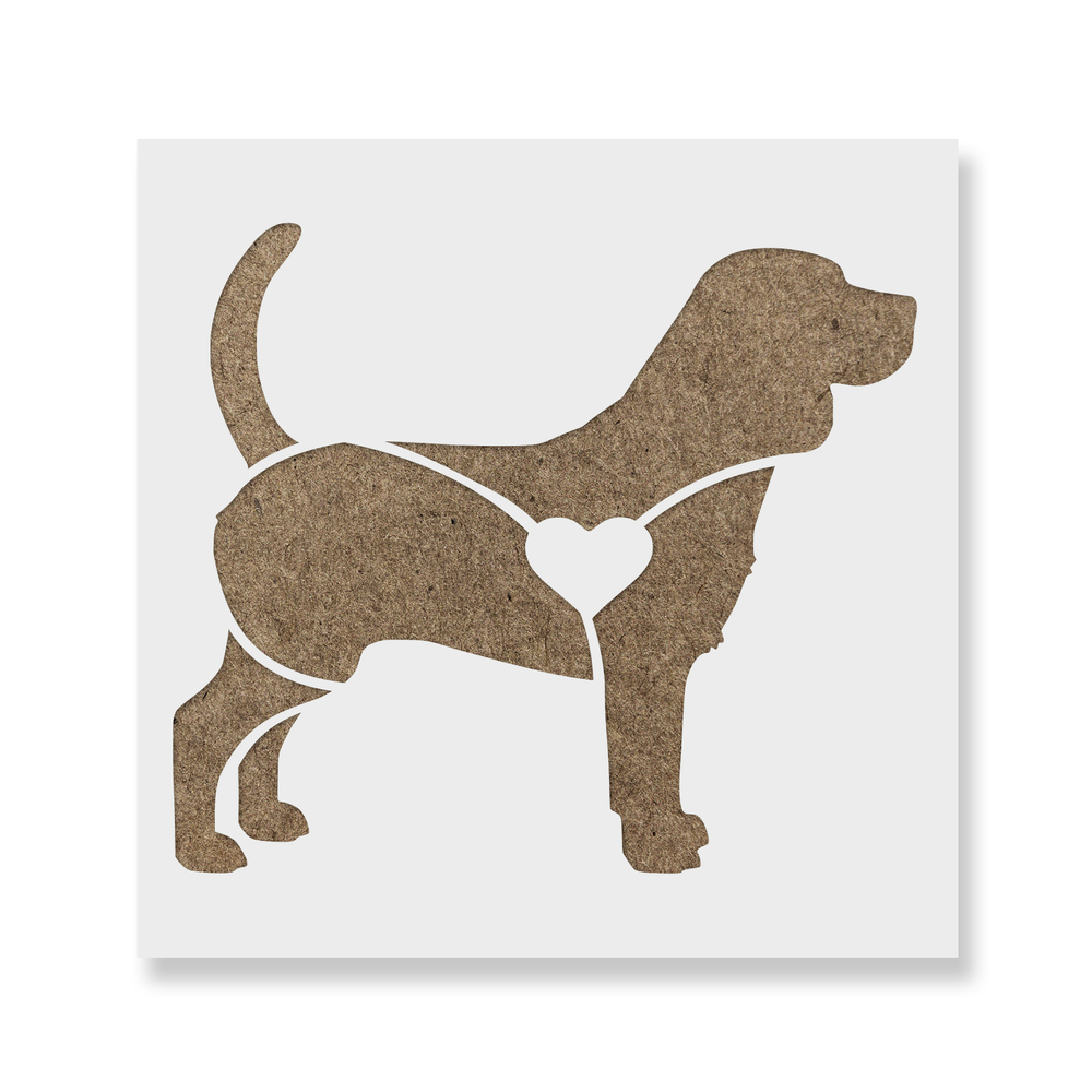 Beagle Heart Stencil - Durable & Reusable Mylar Stencils