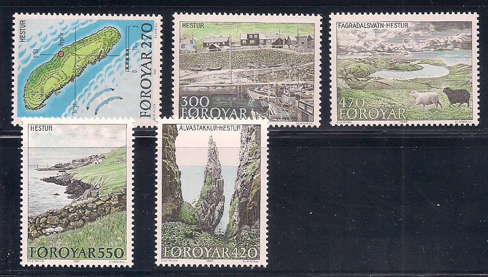 Faroe Is.  1987  Sc # 161-65     MNH   (43775)