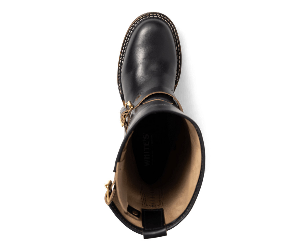 White's Boots Cykel 10" Engineer Boot/Motorcycle (Mini Vibram Sole, Black Chrom)
