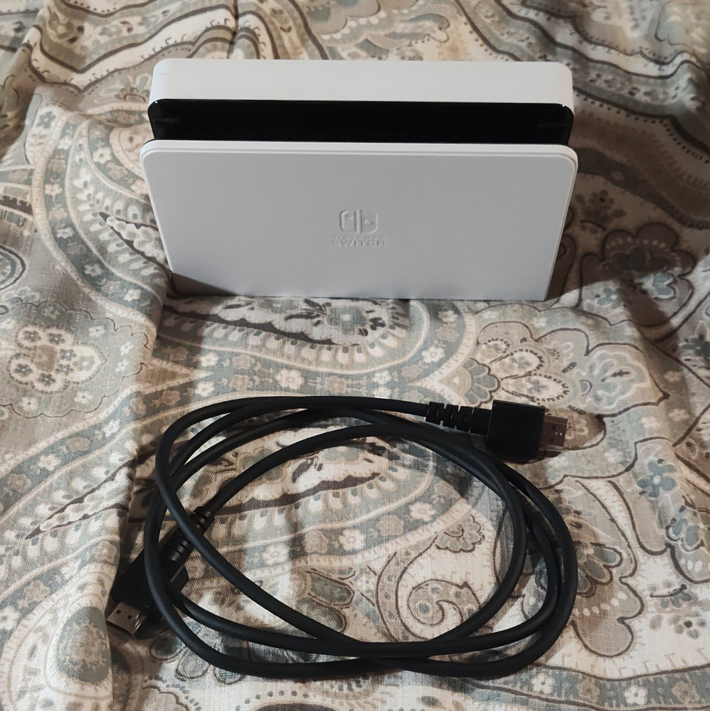 Nintendo White Charging Dock for Switch Console with 6ft HDMI Cable Plastic