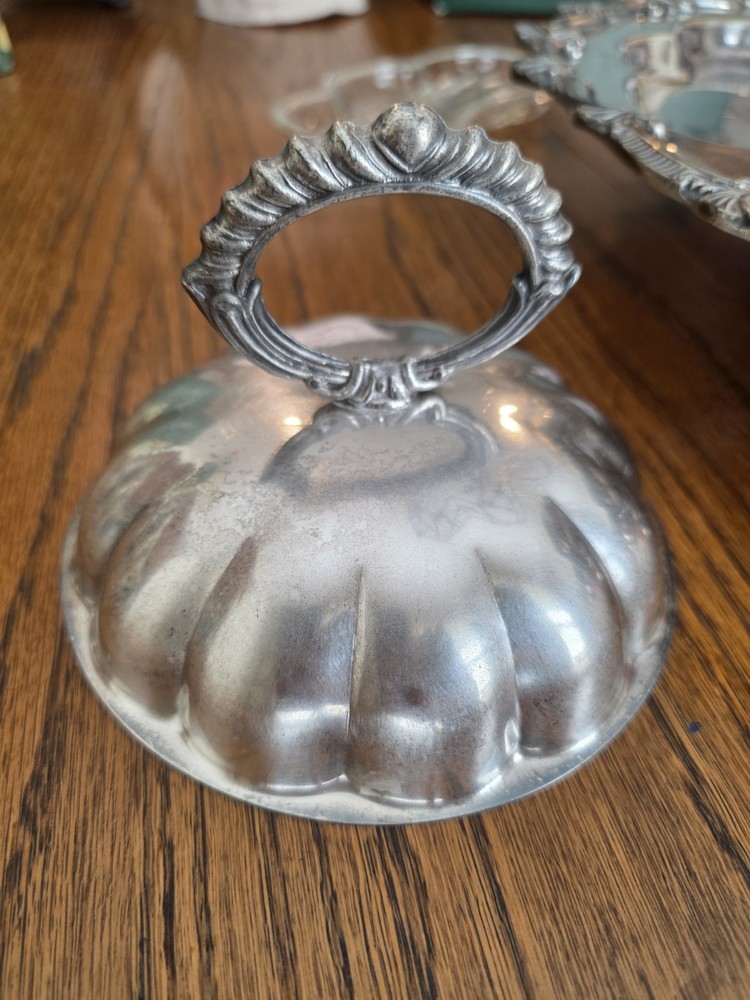 Vintage Silver plated Lazy Susan With Glass Inserts