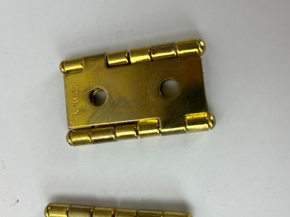 Set 4 Brass Cabinet window Shutter Hinge 2 x 2" Some screws Salvage Hardware