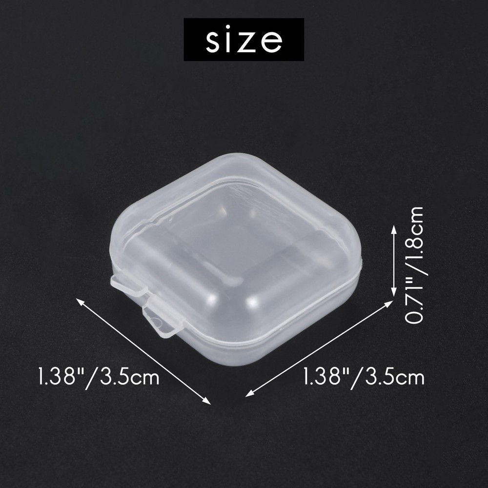 50Packs Small Clear Plastic Storage Containers,Mixed Empty , Case with Lids7482