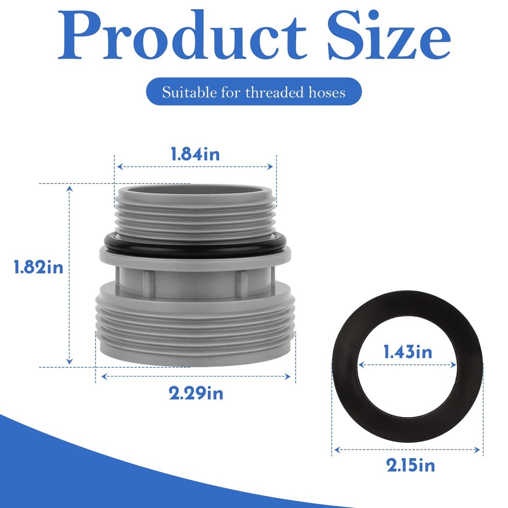 4 Pack 4560 Hose Conversion Adapters Kit Compatible with Intex 4 Pack, 2 set