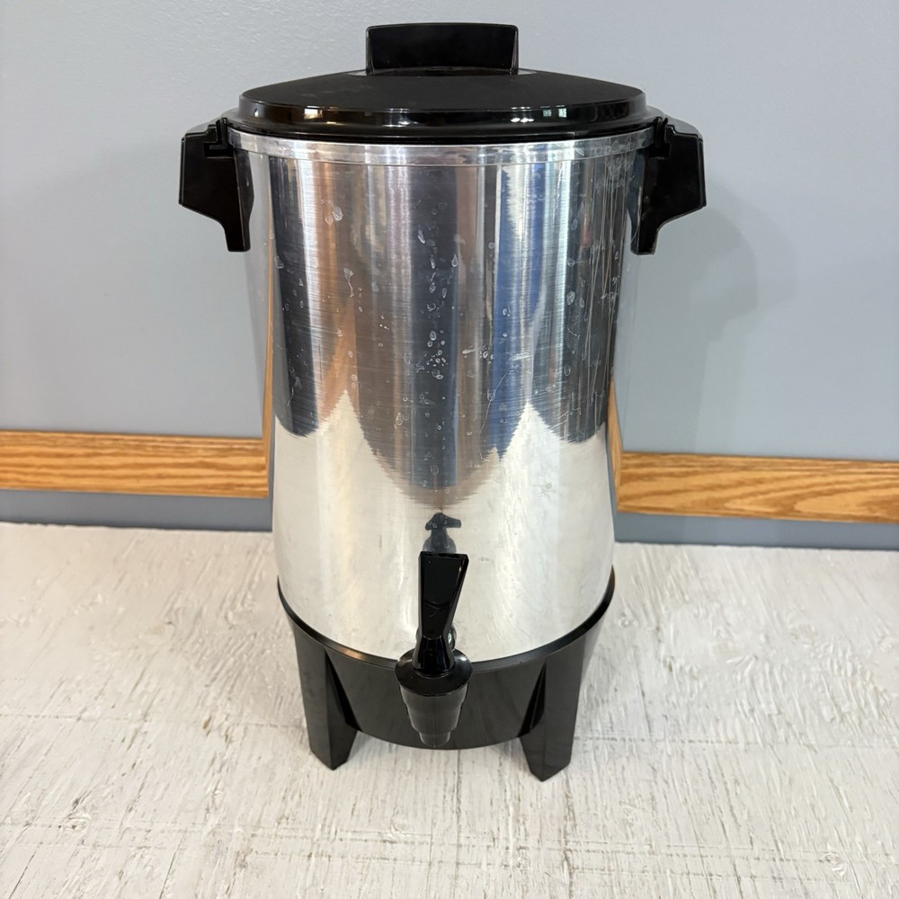 West Bend Party Perk 12-30 Cup Automatic Aluminum Coffee Maker Complete