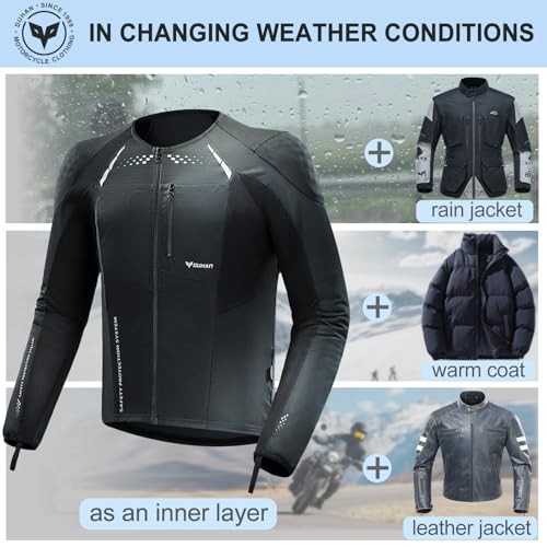 Motorcycle Shirt Mesh Motorcycle Jacket Men with CE Level 2 Armor Medium Black