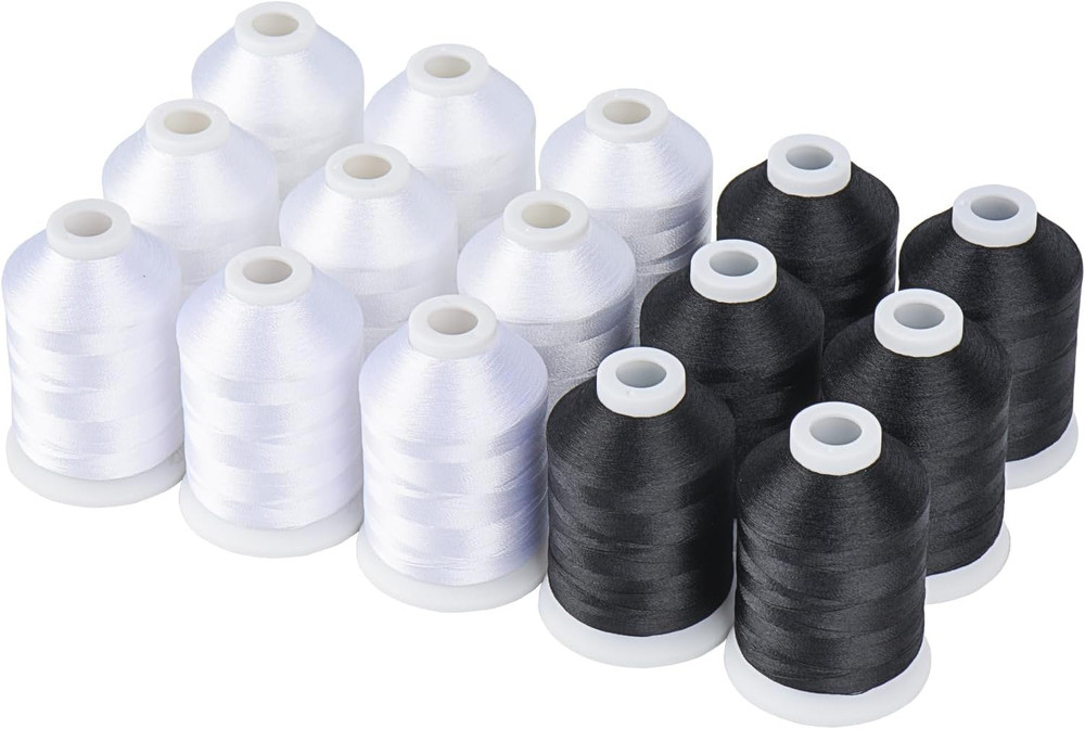 Machine Embroidery Thread with Storage Box Polyester 20 Options 15 Spools Set, E