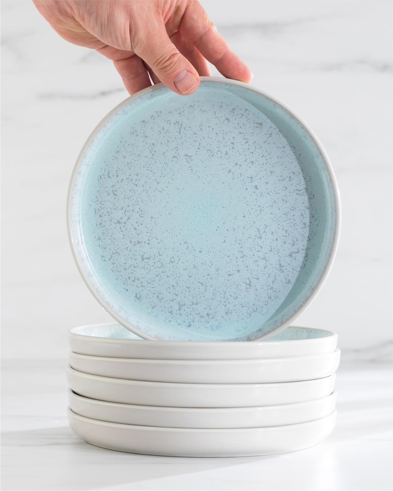Stoneware dinnerware set 4 persons 16 pcs – Modern style plates and bowls set...