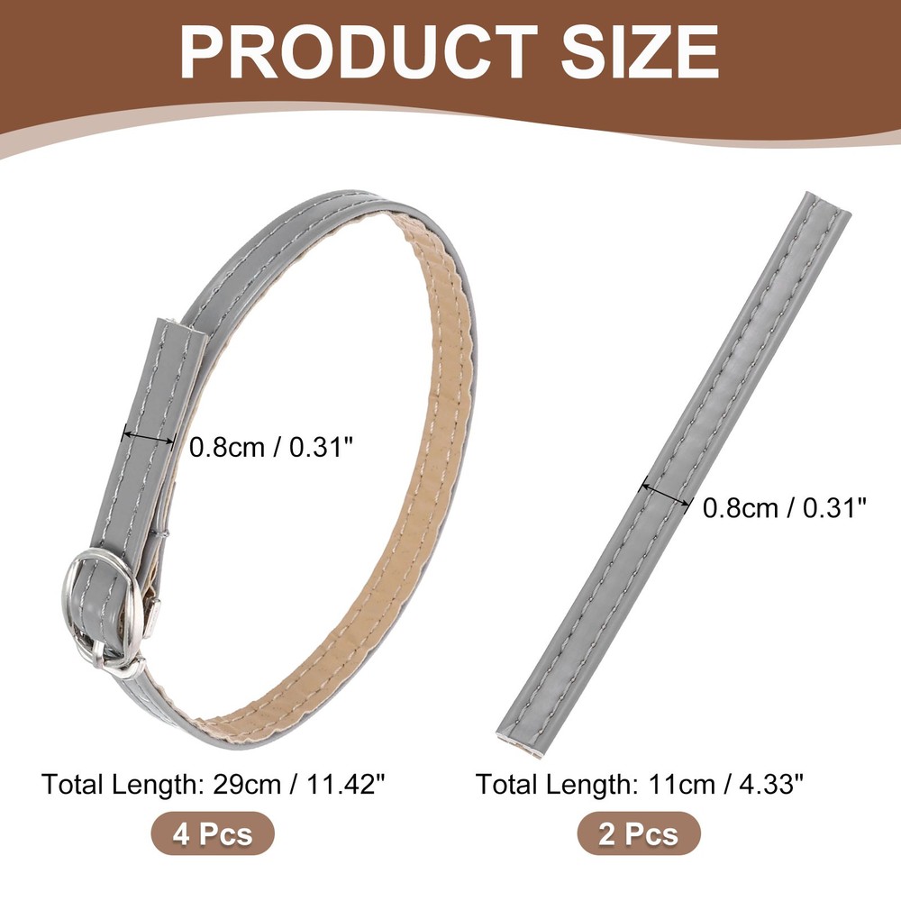 2 Pair Replacement Ankle Strap for Heels Shoe Bands, Gray