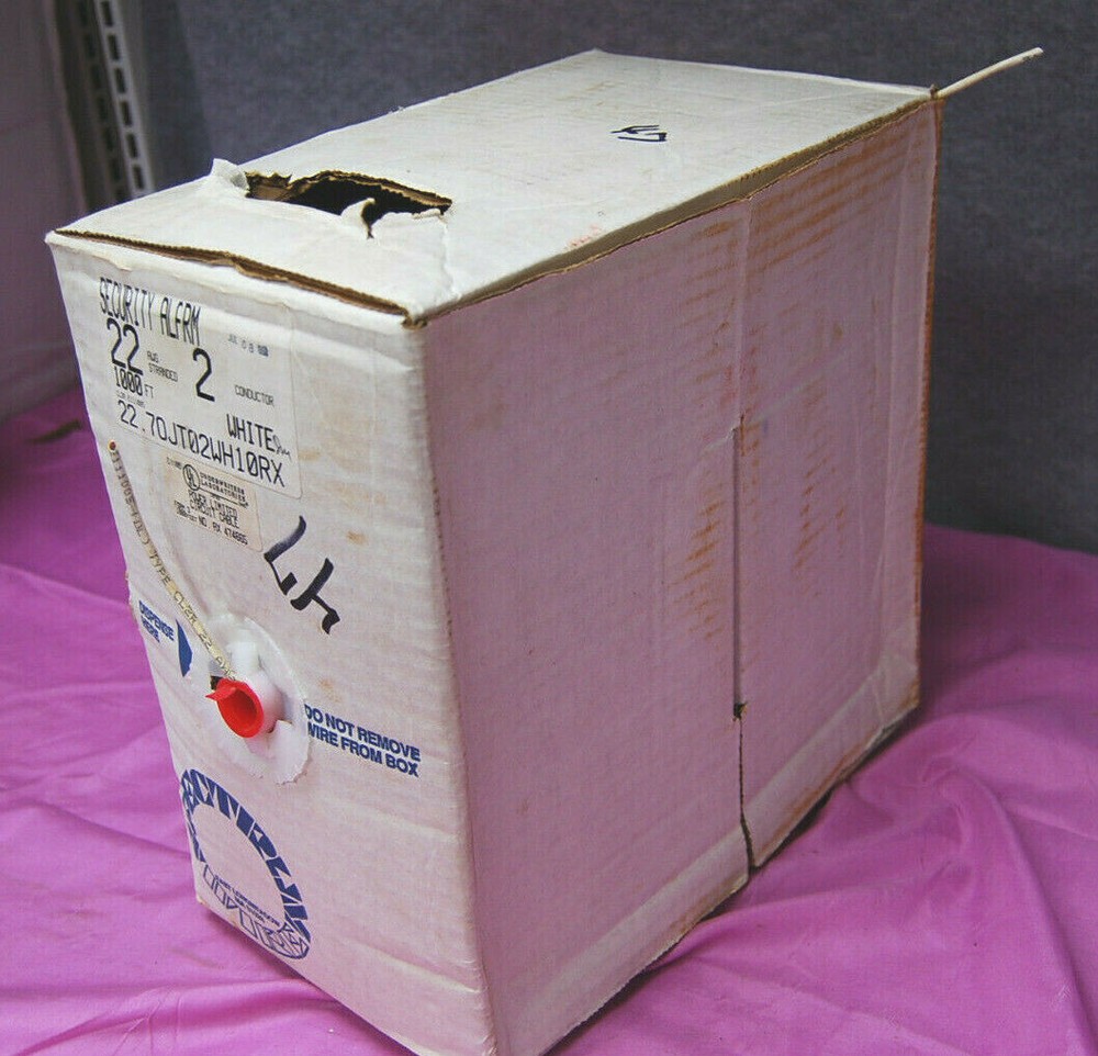 White 22/2 Stranded Security Alarm Cable 1000 ft CL2R S5108