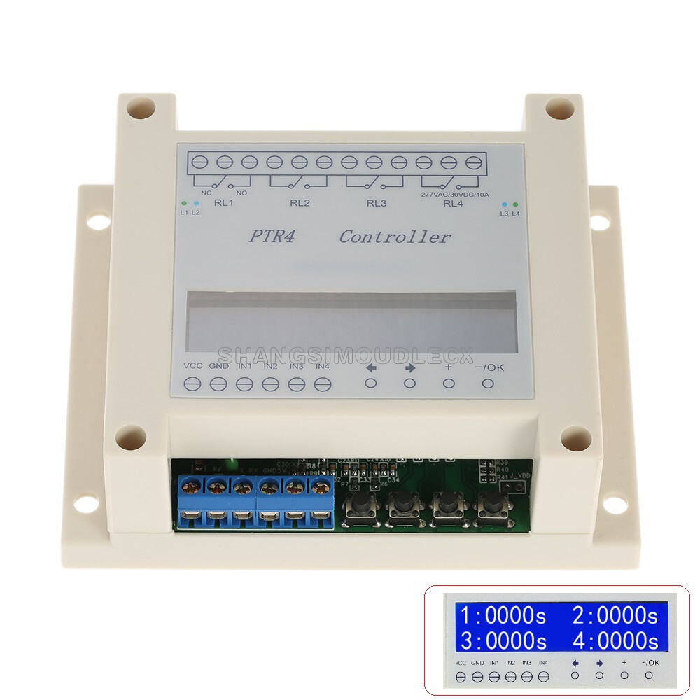 4-Channel Programmable Digital Time Relay Timer Controller Delay Switch