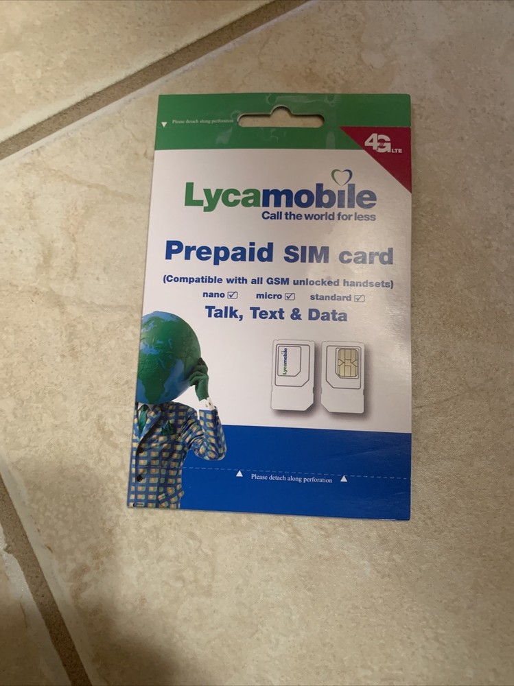 Lycamobile - Prepaid SIM Card, Talk, Text & Data - 4G Included