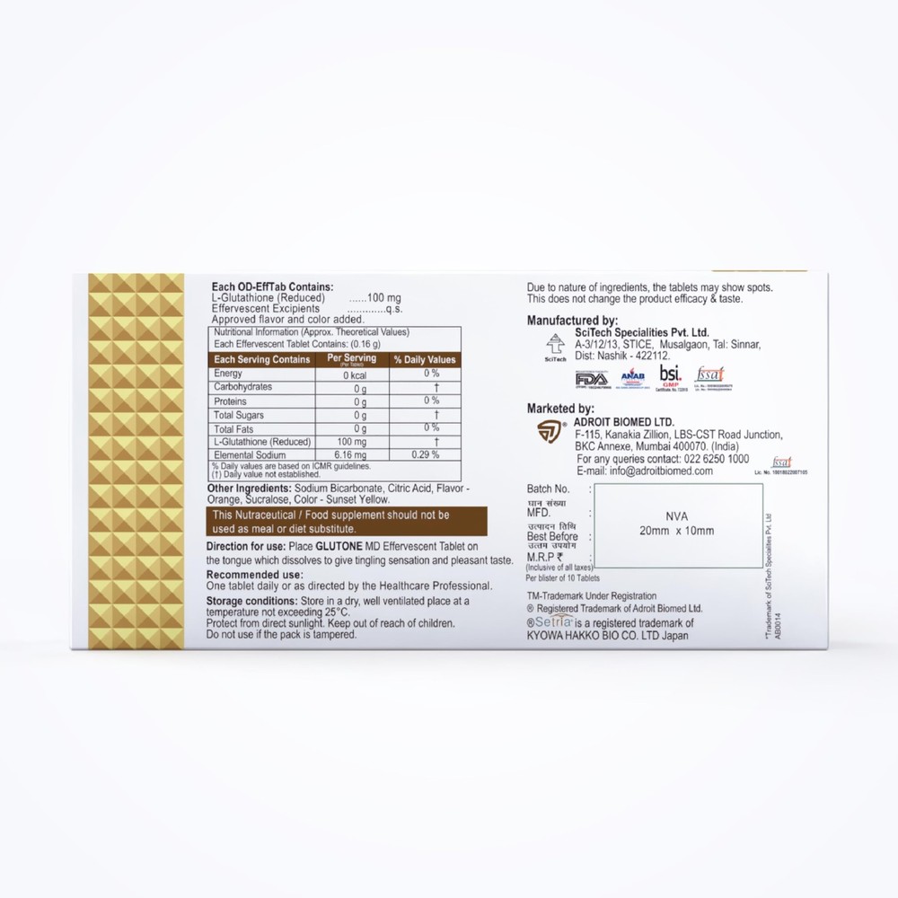 Glutone MD Glutathione Mouth Dissolving Tablets 30 Count