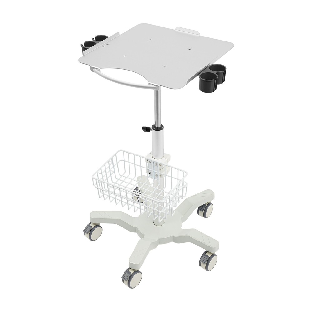 Rolling Medical Cart Mobile Trolley Height Adjustable Workstation with Storage