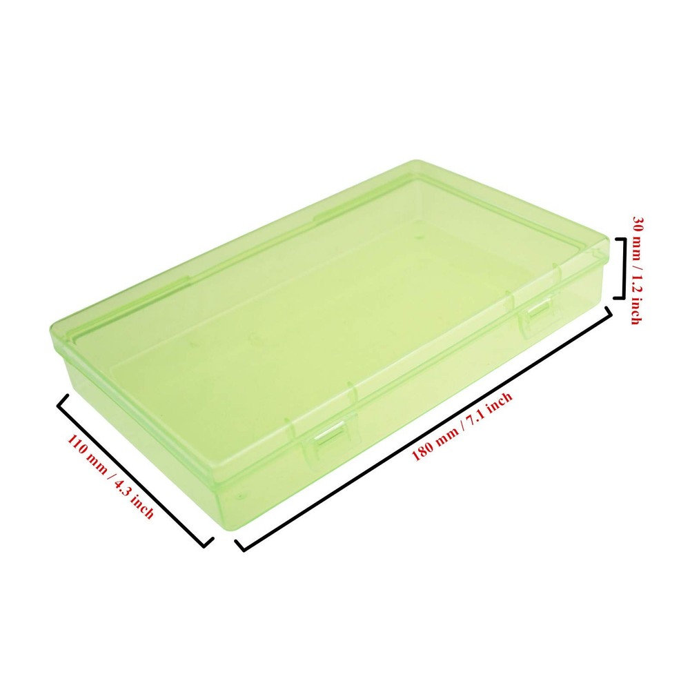 4 Pieces Rectangular Plastic Boxes Empty Storage Organizer Containers with Hi...