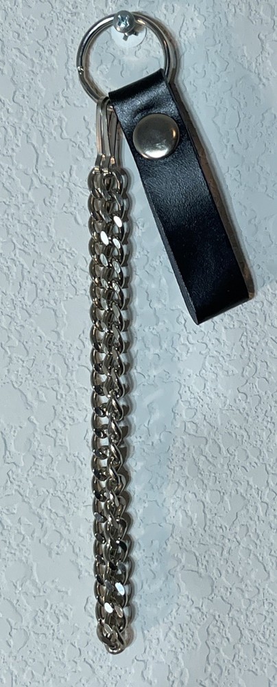 Vtg Replacement Wallet Chain Leather Belt Loop Strap 12” Chain Biker Trucker