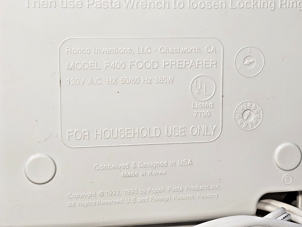 Popeil's P400 Automatic Pasta Maker Machine Multiple Attachments - Tested WORKS