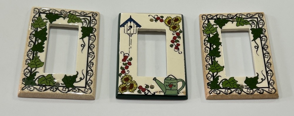 3 Now That's a Switch Hand Painted Light Switchplates Covers All Fired Up! White