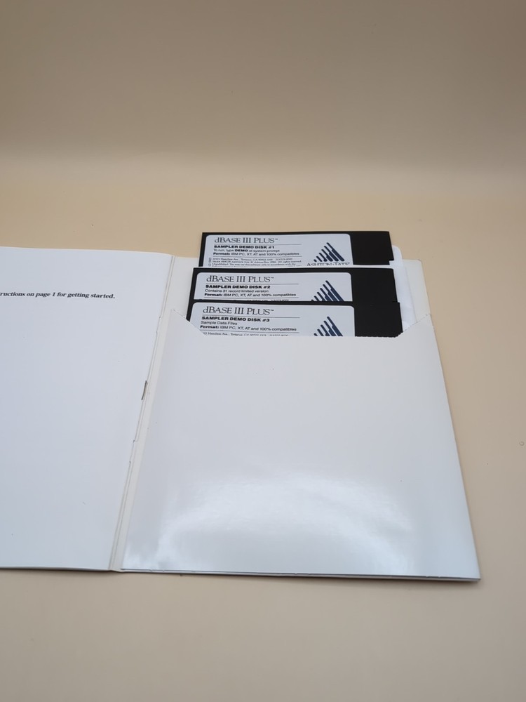dBASE III Plus Sampler Ashton-Tate Vintage Software 3 Discs DOS Database