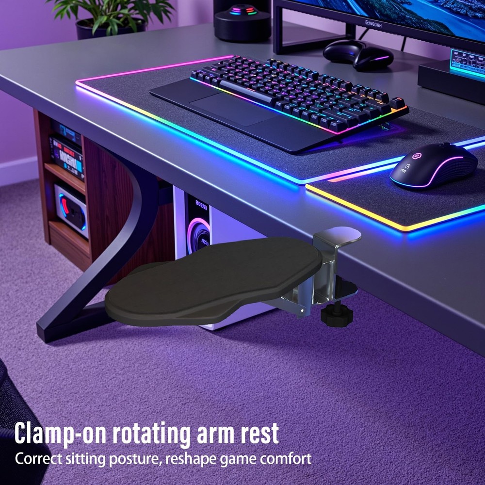 Ergonomic Arm Elbow Rest Desk Foldable Rotatable Support Computer Office Home