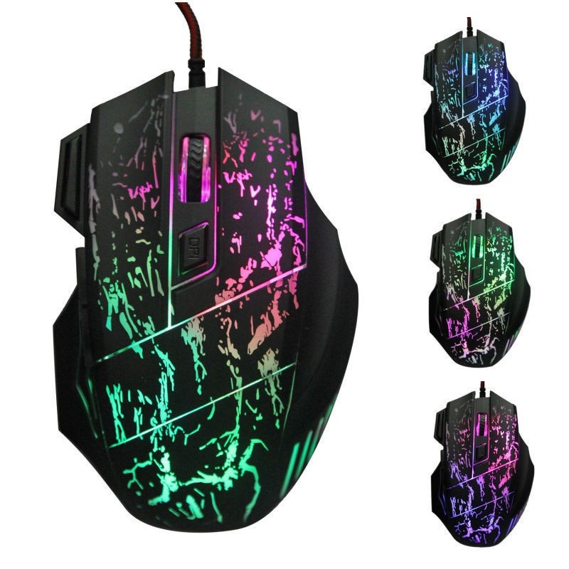 7 Button Wired Gaming Mouse USB Optical RGB LED DPI Adjustable Ergonomic