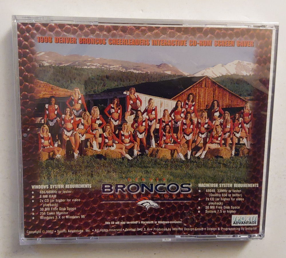 Denver Broncos 1998 Cheerleaders Interactive CD-ROM Screen Saver