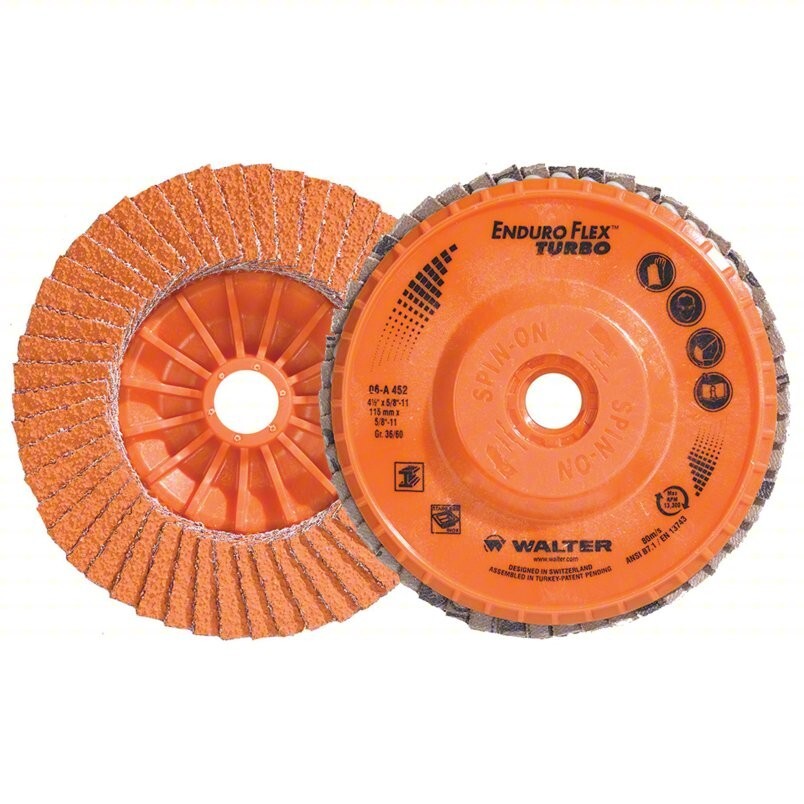 06A452 Walter Surface Technologies 06A452 Flap Disc,Coarse,Grit 36/60 10 pack
