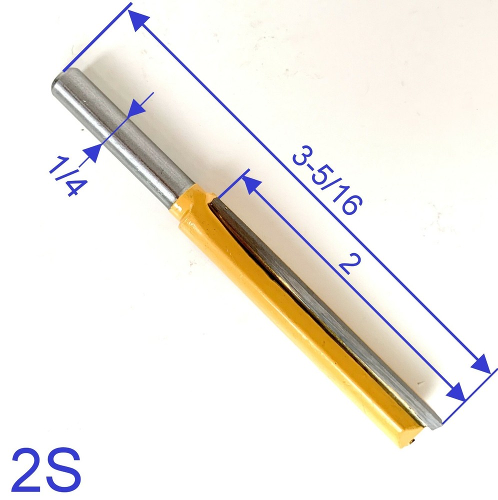 1 pc 1/4" SH 2" Extra Long Straight Router Bit S