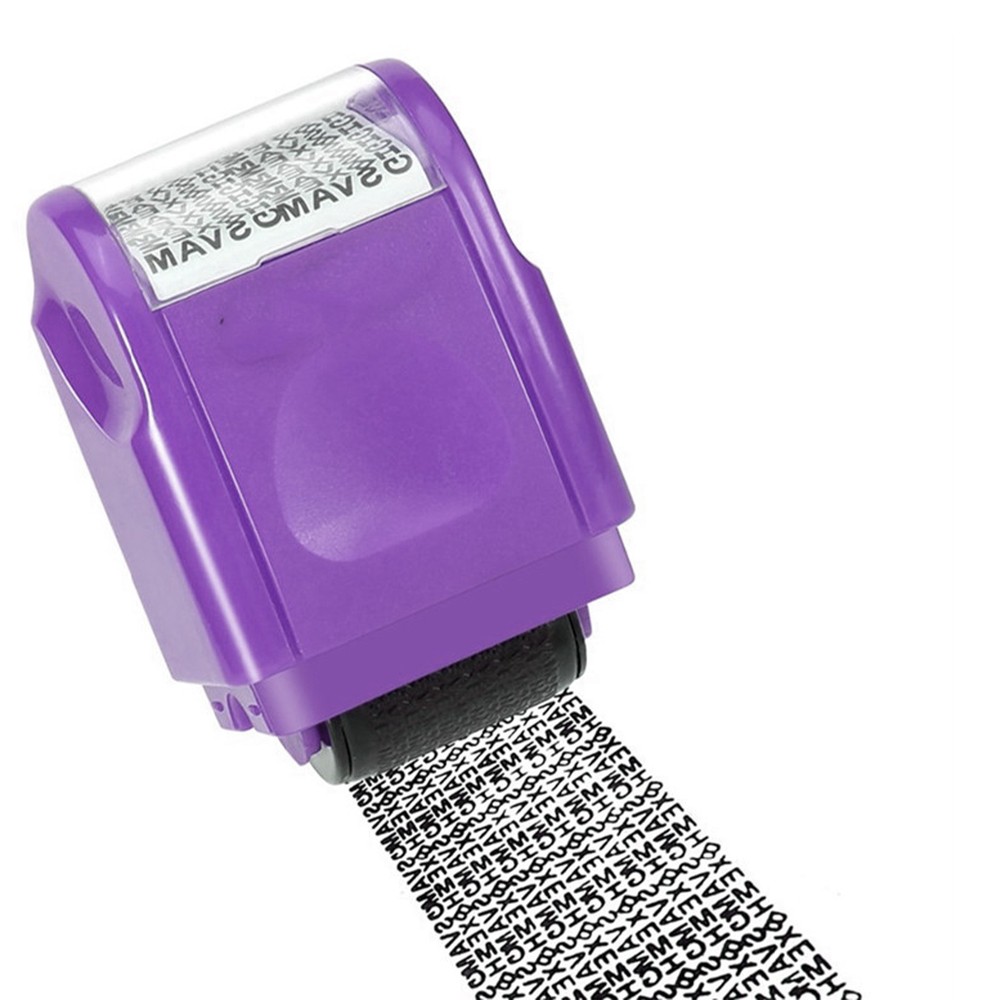 1Pc Purple Roller Stamp Data Security Protection Theft Prevention ID Stamp aa