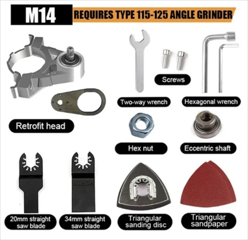 Angle Grinder Oscillating Tool Adapter Kit Saw Blade Sanding Set
