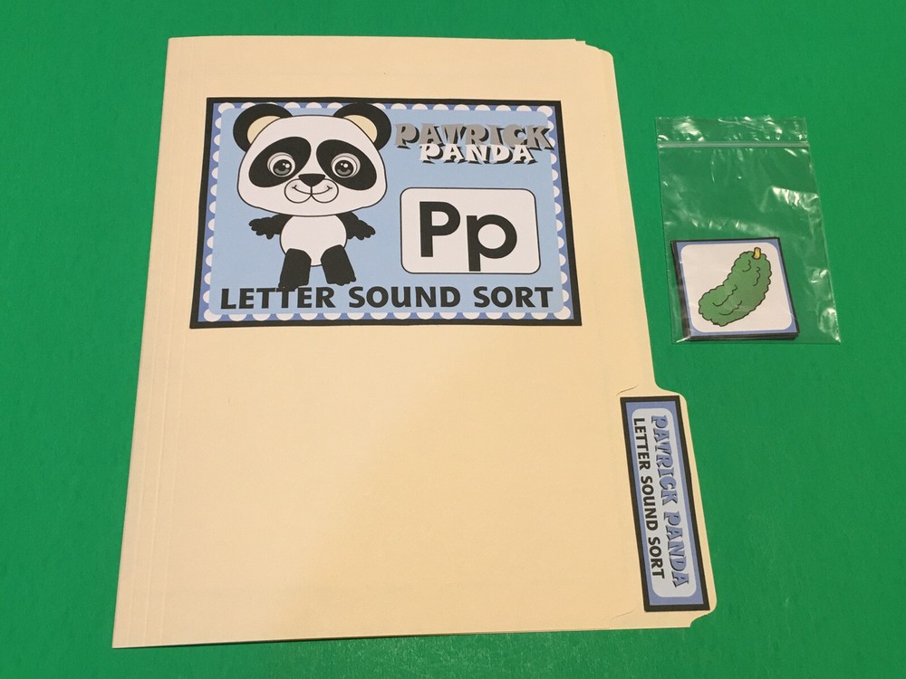 Patrick Panda - Letter  Pp - DIY File Folder game - Printed / Uncut