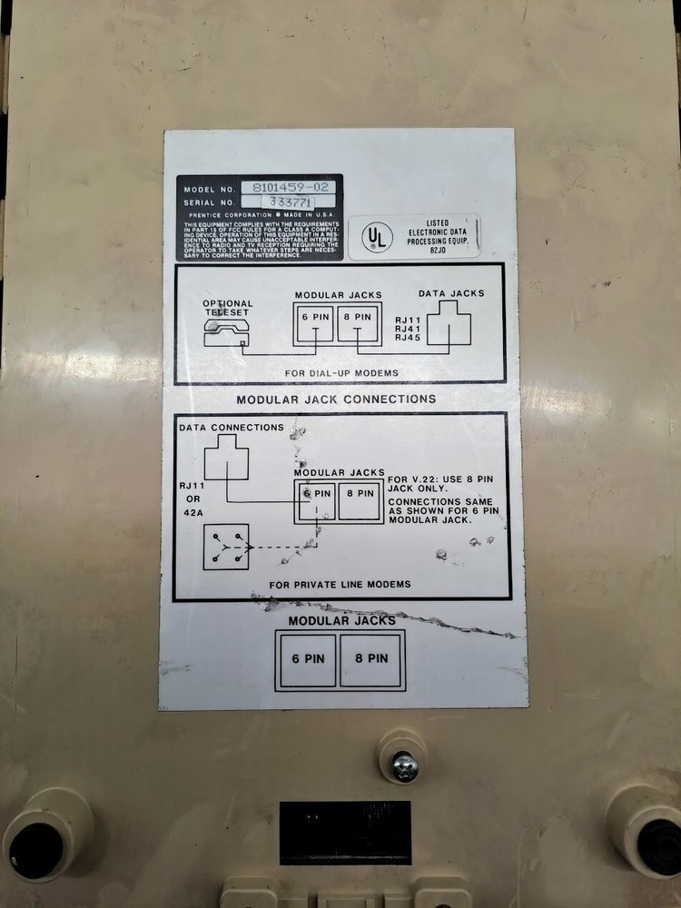 PRENTICE P-9629/2 Mudular Jack Connections calling system