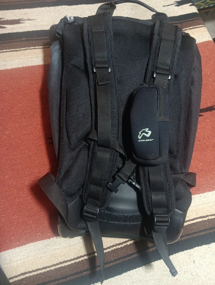 Boblbee hard shell backpack.