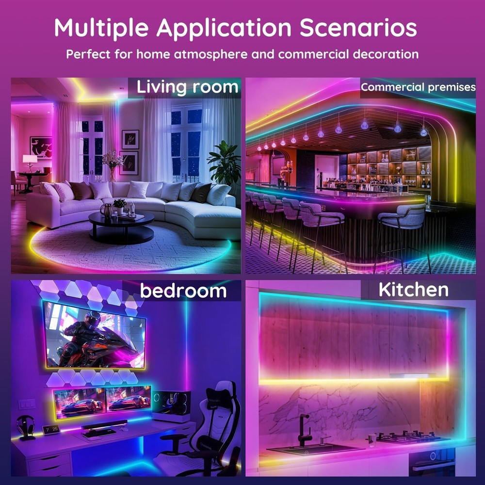 20Ft Neon Rope Lights,Flexible Led Rope Lights Control with App/Remote,Multip...