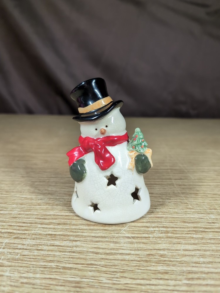 Tealight Snowman Candle Holder Multicolor/4.5 In. Tall- See Description