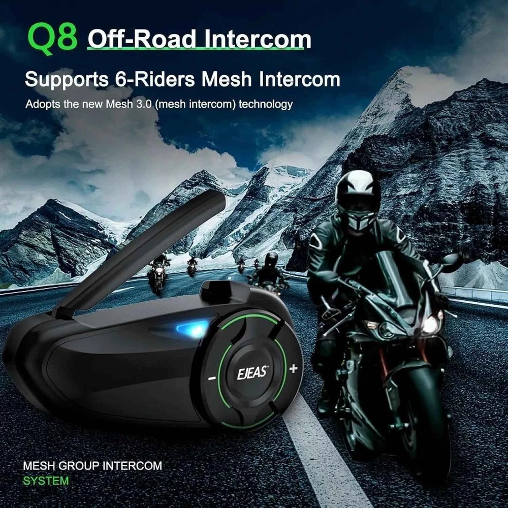 EJEAS Q8 BLUETOOTH 5.1 MOTORCYCLE HELMET INTERCOM