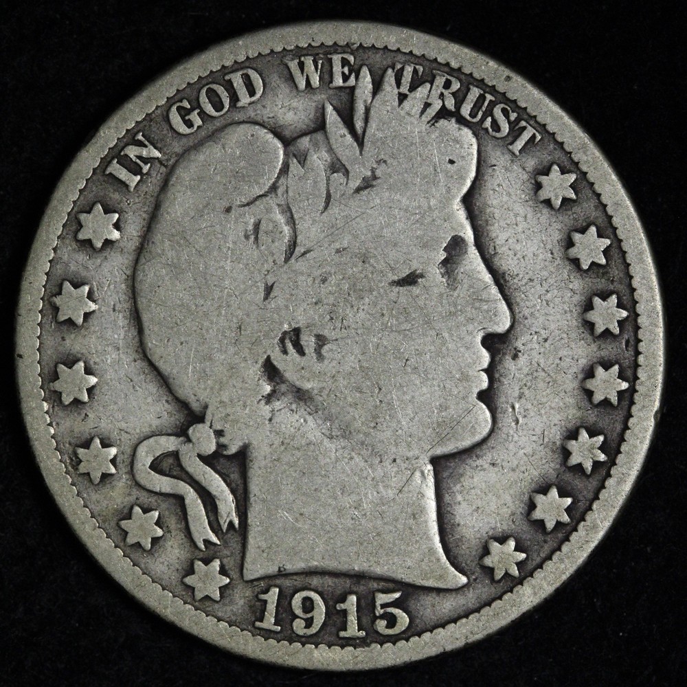 1915 Barber Silver Half Dollar VG E386 SAYFY
