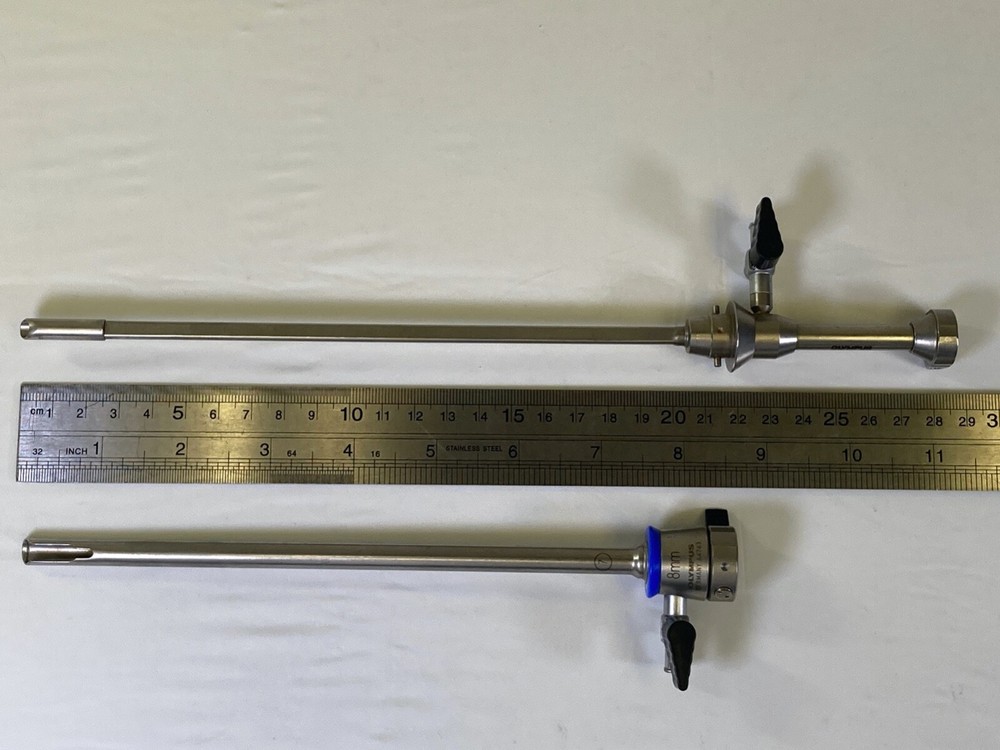 Olympus A4763 & A4766 8mm Outer w/ Visual Obturator Hysteroscope Sheaths ObGyn