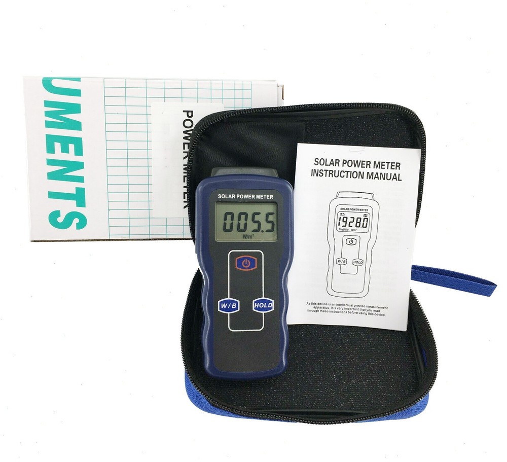 Handheld Solar Power Meter with Range 0.1-1999.9 W/m² Error Range ± (10%R+2dgts)