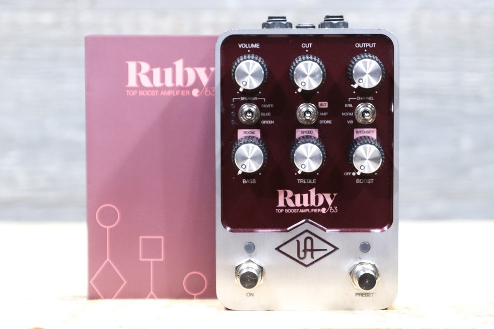 Universal Audio Ruby '63 Top Boost Amplifier UAFX Dual-Engine Effect Pedal w/Box