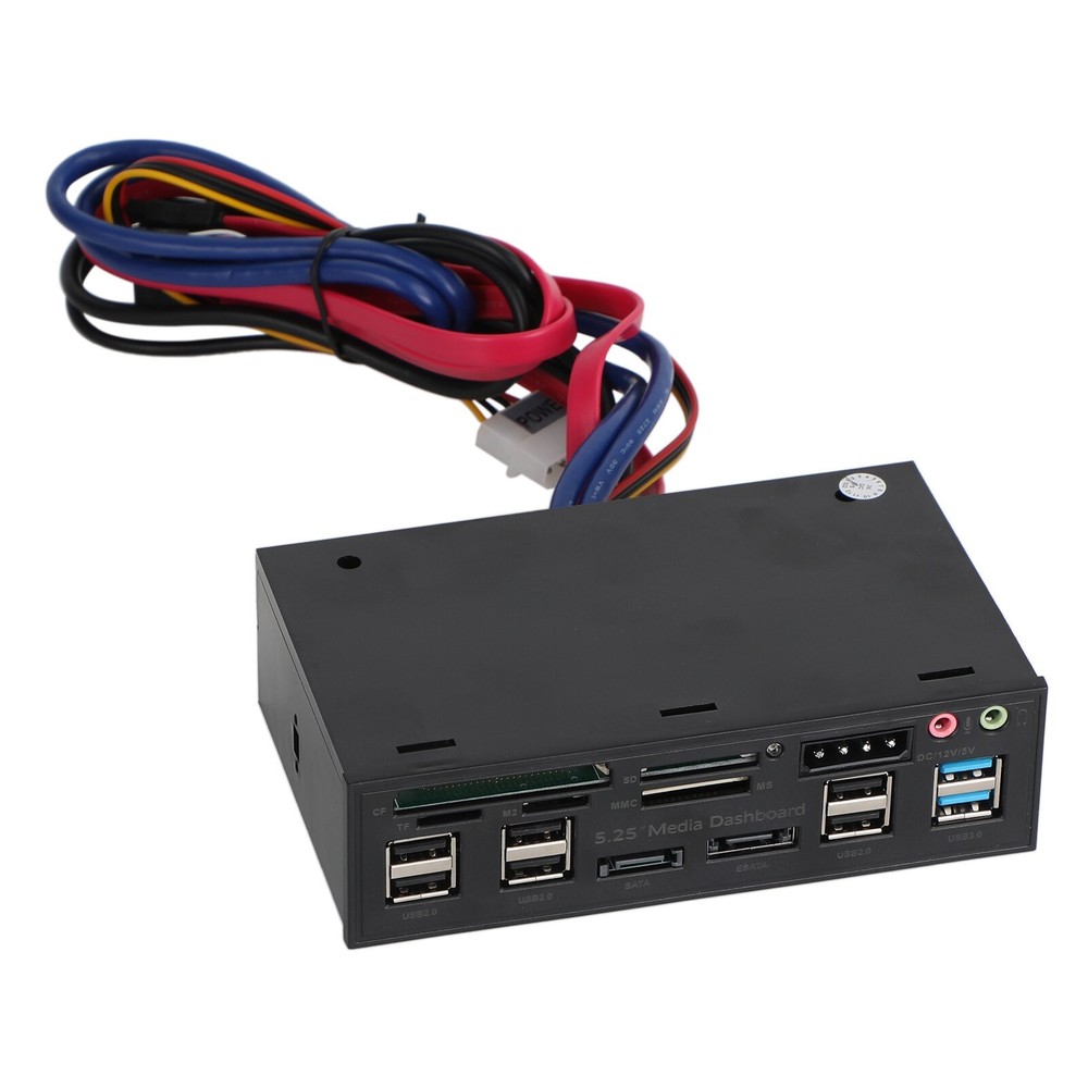 5.25" USB 3.0 SATA eSATA PC Front Panel Media Dashboard Internal Card Reader USA