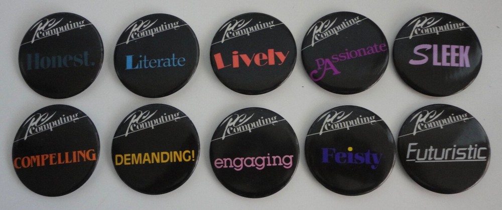 (10) PC Computing Vintage Computer Advertising Button Pins 1980s~All Different!