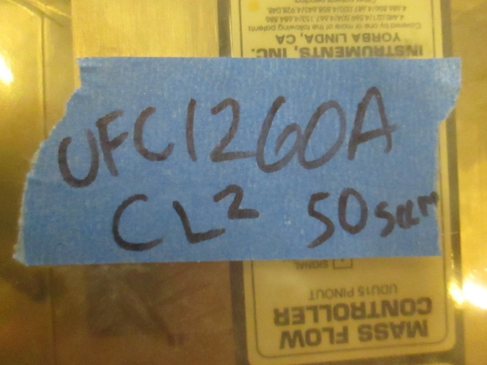 Unit UFC-1260A Mass Flow Controller MFC, CL2, 50 SCCM, Refurb