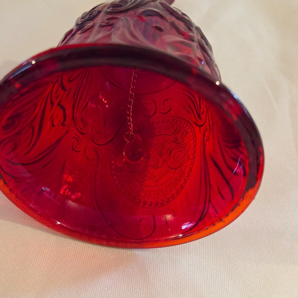 Vtg L.E. Smith Ruby Red 40th Anniversary Bell 6 1/4"