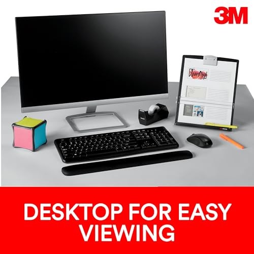 3M Desktop Document Holder Copy Holder Adjustable Clip Holds Portrait - BLACK